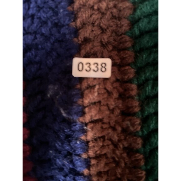 Vintage Handmade Crochet Afghan Striped Blanket 74” X 46” Retro Grannycore - Picture 2 of 3